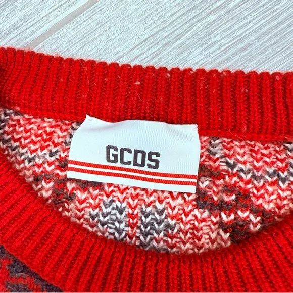 GCDS Cherry Jumper Sweater Wool-Blend Italy curse word “ f*uck GCDS “ rare shirt